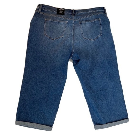 NWT Simply Vera Wang Distressed Crop Jeans Mid Rise Boyfriend Capris 18 - Picture 4 of 9